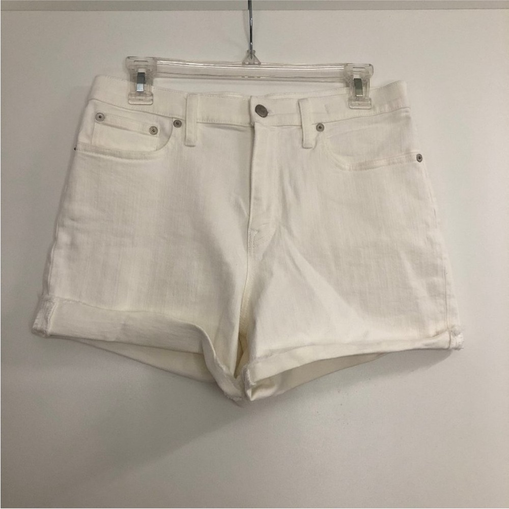 Madewell White High-Waisted Women’s Denim Shorts in Tile White Size 28 - Picture 4 of 7
